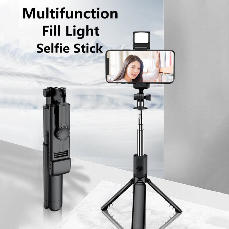 Selfie Stick Fill Light 360-Degree Rotation Wireless Bluetooth